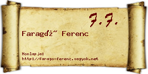 Faragó Ferenc névjegykártya
